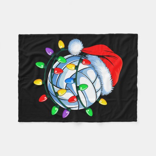 Christmas Volleyball Xmas Santa Srts Hat Mens Wome Fleece Deken (Voorkant (Horizontaal))