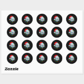 Christmas Volleyball Xmas Santa Srts Hat Mens Wome Ronde Sticker (Vel)