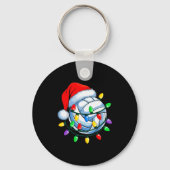 Christmas Volleyball Xmas Santa Srts Hat Mens Wome Sleutelhanger (Voorkant)