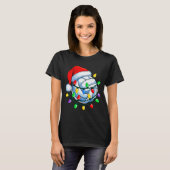Christmas Volleyball Xmas Santa Srts Hat Mens Wome T-shirt (Voorkant volledig)