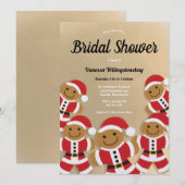 Christmas Vrijgezellenfeest Gold Gingerbread Santa Kaart (Voorkant / Achterkant)