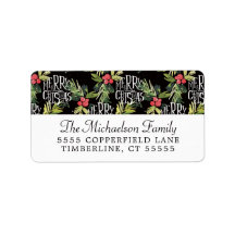 Christmas | Vrolijk kerstfeest - Holly Black Patte