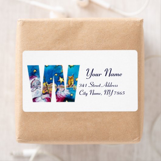 CHRISTMAS W BRIEF/INSPIRED SANTA MONOGRAM ETIKET (Insitu)