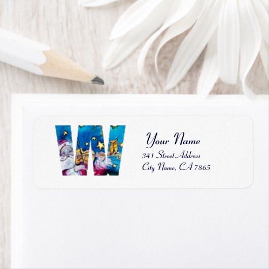 CHRISTMAS W BRIEF/INSPIRED SANTA MONOGRAM ETIKET (Insitu)