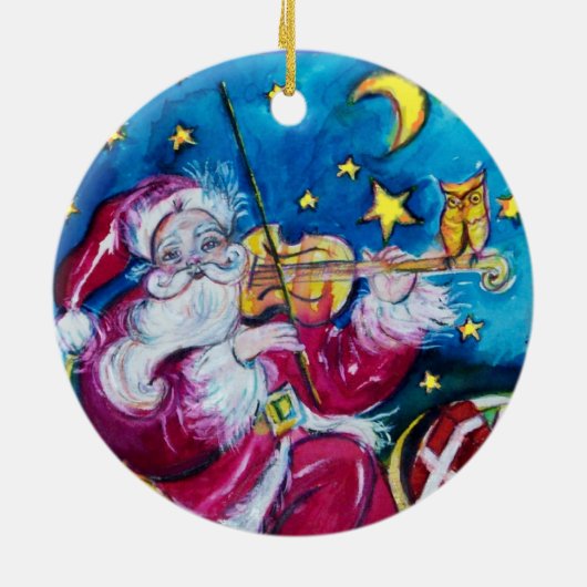 CHRISTMAS W BRIEF/INSPIRED SANTA MONOGRAM KERAMISCH ORNAMENT (Achterkant)