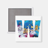 CHRISTMAS W BRIEF/INSPIRED SANTA MONOGRAM MAGNEET (Voorkant / Achterkant)