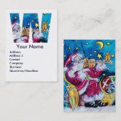 CHRISTMAS W BRIEF/INSPIRED SANTA MONOGRAM VISITEKAARTJE (Voorkant / Achterkant)