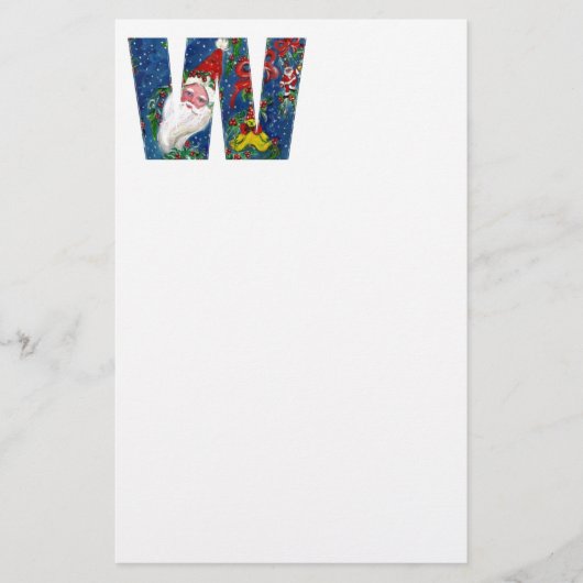 CHRISTMAS W BRIEF/SANTA CLAUS MET RODE RIBBON BRIEFPAPIER (Voorkant)