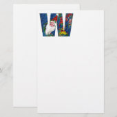 CHRISTMAS W BRIEF/SANTA CLAUS MET RODE RIBBON BRIEFPAPIER (Voorkant / Achterkant)