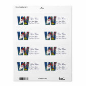 CHRISTMAS W BRIEF/SANTA CLAUS MET RODE RIBBON ETIKET (Full Sheet)