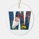 CHRISTMAS W BRIEF/SANTA CLAUS MET RODE RIBBON KERAMISCH ORNAMENT (Links)