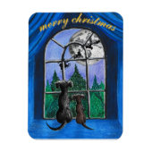 christmas "waiting for santa" springador dogs magneet (Verticaal)