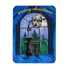 christmas "waiting for santa" springador dogs magneet