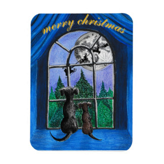 christmas "waiting for santa" springador dogs magneet