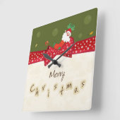 Christmas Wall Clock Vierkante Klok (Hoek)