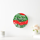 Christmas Wall Clock – White Ornaments Ronde Klok (Huis)