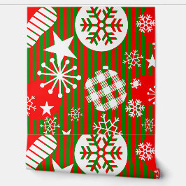 Christmas Wallpaper – Joy to the World Red & Green Behang