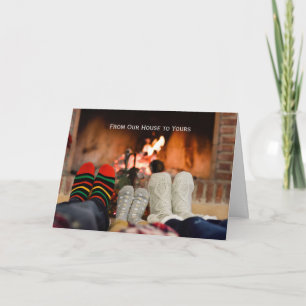 Christmas Warm and Cozy Fireplace Kaart