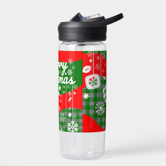 Christmas Water Bottle – White Ornaments  Waterfles (Links)