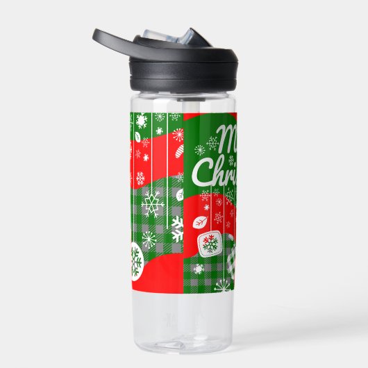 Christmas Water Bottle – White Ornaments  Waterfles (Rechts)