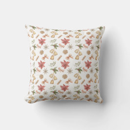 Christmas Watercolor Bells and Bows Pattern Pillow Kussen