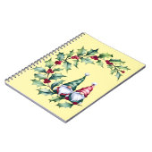 Christmas Watercolor Gnomes Sitting On Holly Twig Notitieboek (Linkerzijde)