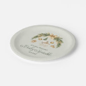 Christmas Watercolor Greenery Winter Baby Sprinkle Papieren Bordje (Gekanteld)