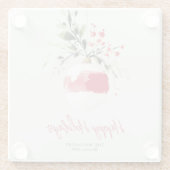 Christmas Watercolor Ornament Personalized Name Glazen Onderzetter (Achterkant)