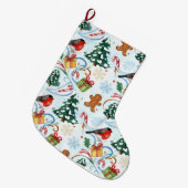 Christmas watercolor pattern grote kerstsok (Voorkant (Hangend))