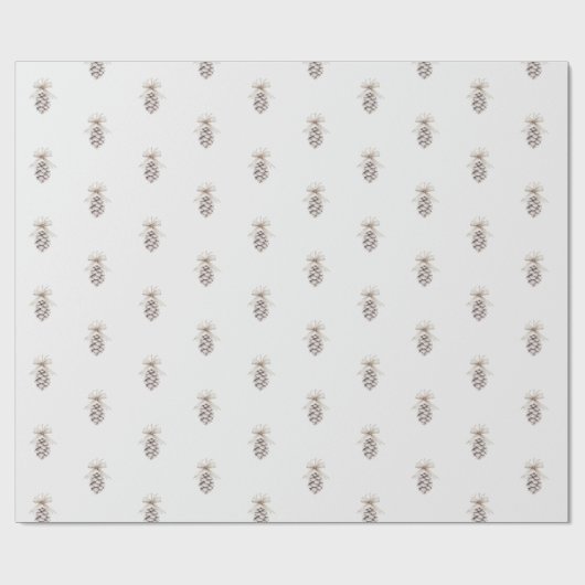 Christmas watercolor pinecone with stylish accent cadeaupapier (Vlak)