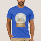 Christmas Watercolor Snow Globe Cabin T-Shirt (Voorkant)