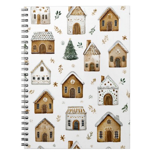 Christmas Watercolor Spiral Notebook – Cute Art Notitieboek (Voorkant)