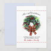 Christmas watercolor style wreath elegant classic  feestdagenkaart (Voorkant / Achterkant)