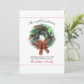 Christmas watercolor style wreath elegant classic  feestdagenkaart (Staand voorkant)