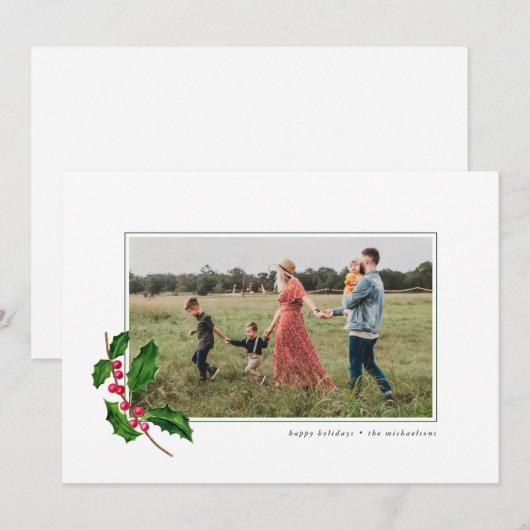 CHRISTMAS WATERVERF FLORAL Voeg je foto toe (Voorkant / Achterkant)