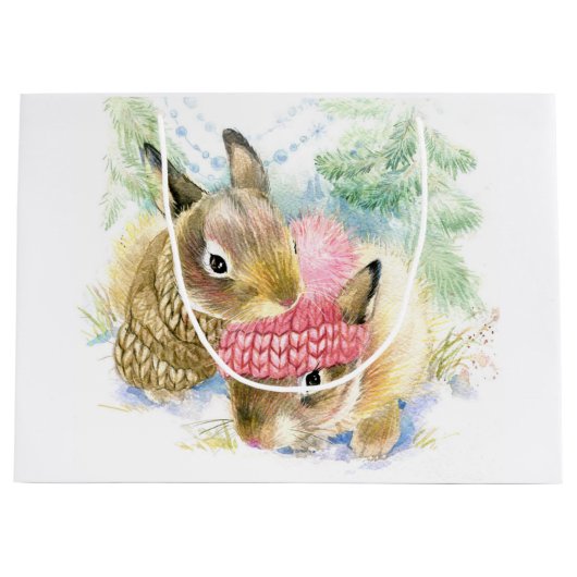Christmas | Waterverf - WinterbosBunnies Groot Cadeauzakje