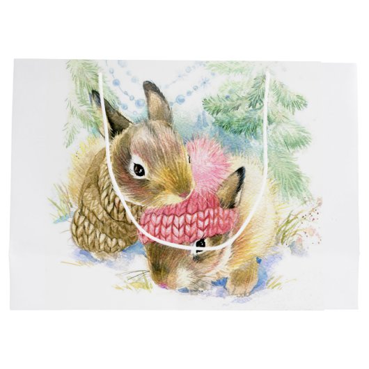 Christmas | Waterverf - WinterbosBunnies Groot Cadeauzakje