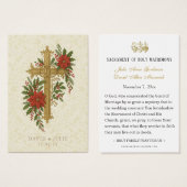 Christmas Wedding Cross Prayer Card Visitekaartje (Voorkant /achterkant)
