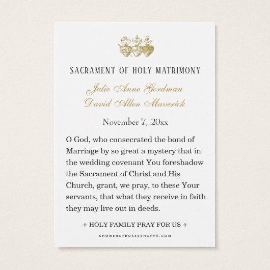 Christmas Wedding Cross Prayer Card Visitekaartje (Achterkant)