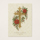 Christmas Wedding Cross Prayer Card Visitekaartje (Voorkant)