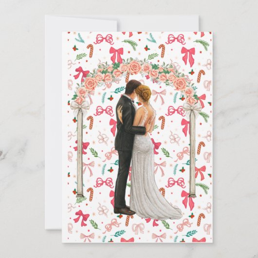 Christmas Wedding Invitation,Winter Wedding Kaart (Achterkant)