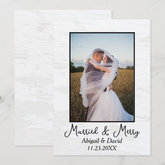 Christmas Wedding Photo Feestdagenkaart (Voorkant / Achterkant)