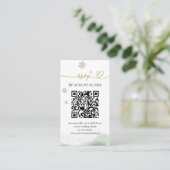 Christmas Wedding QR RSVP Informatiekaartje (Staand voorkant)