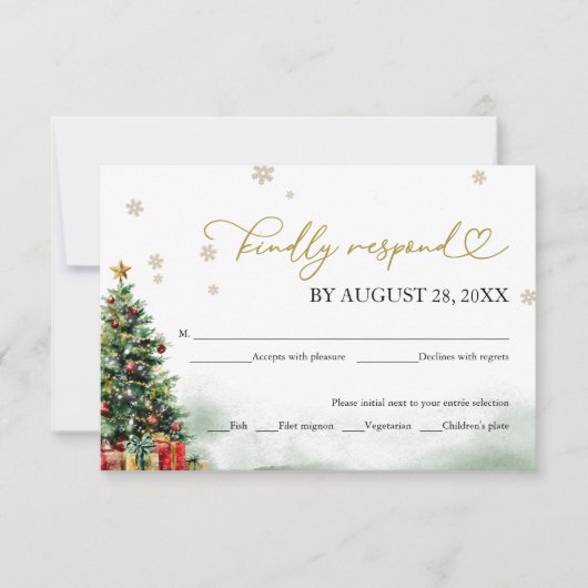 Christmas Wedding RSVP With Food Options (Voorkant)