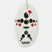 Christmas Weight Lifting Cartoon Keramisch Ornament (Rechts)