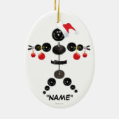 Christmas Weight Lifting Cartoon Keramisch Ornament (Achterkant)