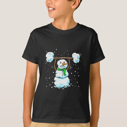 Christmas Weightlifting Snowman Shirt Funny Snowma (Voorkant)