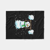 Christmas Weightlifting Snowman Shirt Funny Snowma Fleece Deken (Voorkant (Horizontaal))