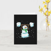 Christmas Weightlifting Snowman Shirt Funny Snowma Kaart (Gele Bloem)