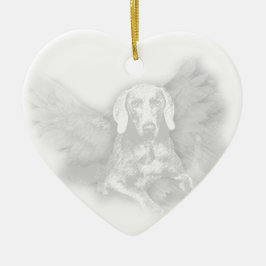 CHRISTMAS WEIMARANER ANGEL KERAMISCH ORNAMENT